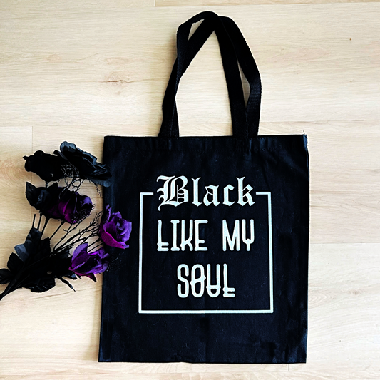 Tote Bag - [Glitter UV Color-Changing] - Black Like My Soul