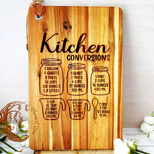 Customizable Cutting Board - Kitchen Conversions Laser-Engraved]