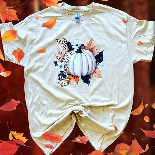 Fall - Thankful Shirt with Pumpkin